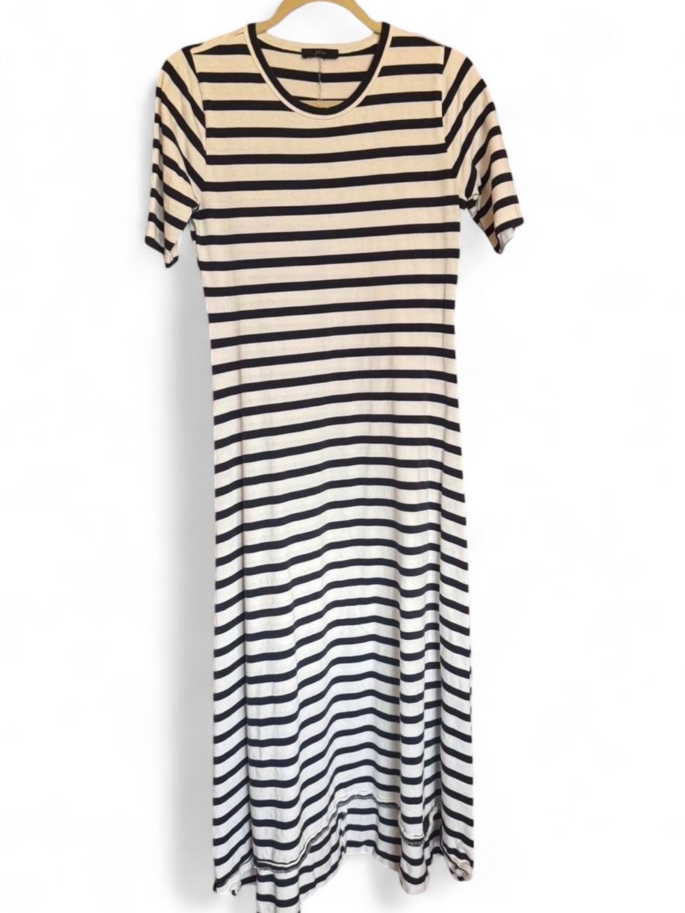 J Crew Dark Navy Blue & White Striped Maxi Summer Dress